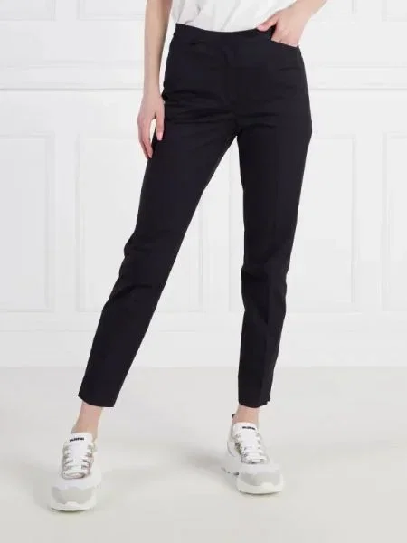 Marc Cain Pantaloni | Straight fit | high waist negru