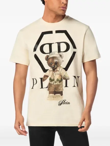 Meškiukas marškinėliai Philipp Plein su kristalais