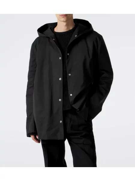 Palton Rick Owens cu glugă negru