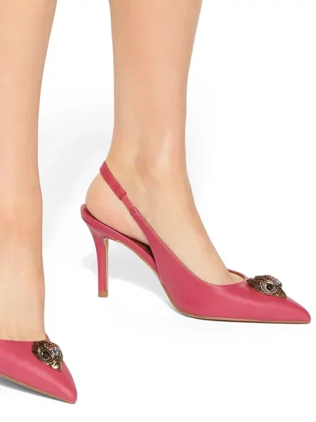 Bőr tűsarkú félcipő Kurt Geiger London rózsaszín