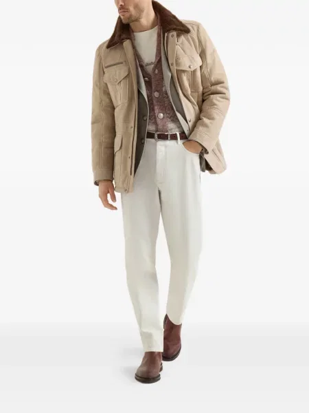 Cardigan Brunello Cucinelli de lână maro