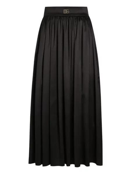 Fusta plisata Dolce & Gabbana plisată până la genunchi negru