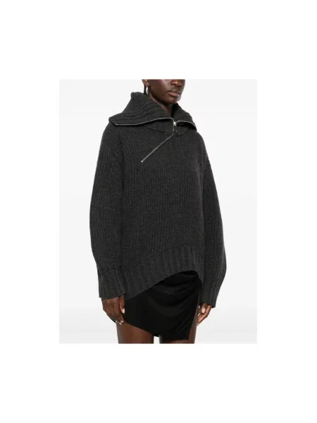 Sweter z golfem The Attico asymetryczny do golfa szary