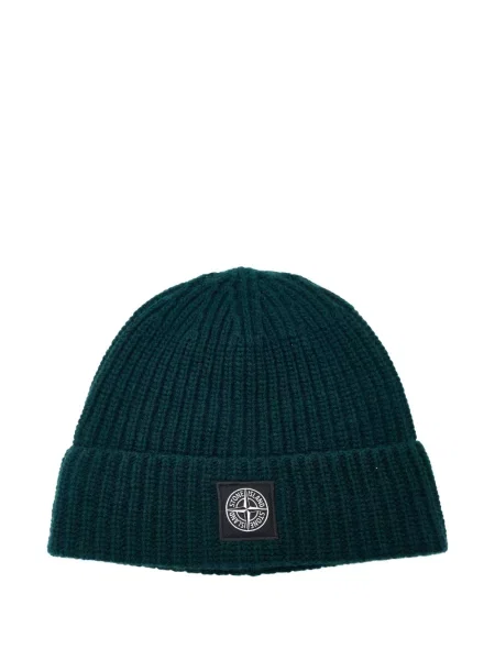 Căciulă Stone Island tricotate cu strasuri verde