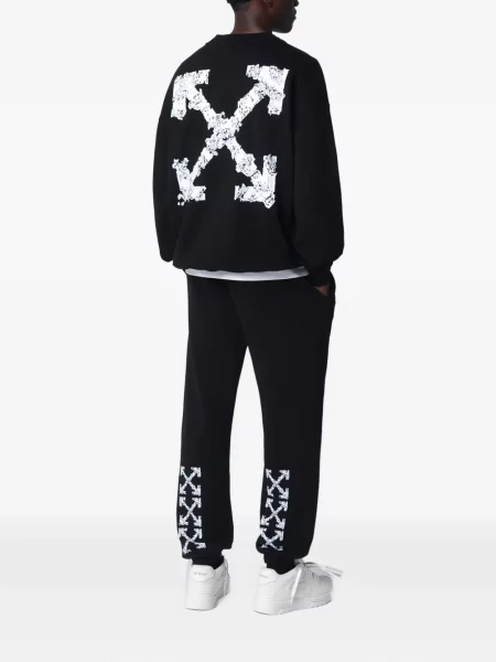 Pulover Off-white cu decolteu rotund alb