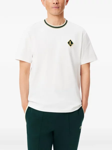 Tricou Lacoste cu autograf alb