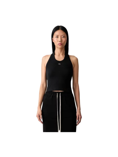 Lniany top Vetements bez rękawów z dekoltem halter czarny
