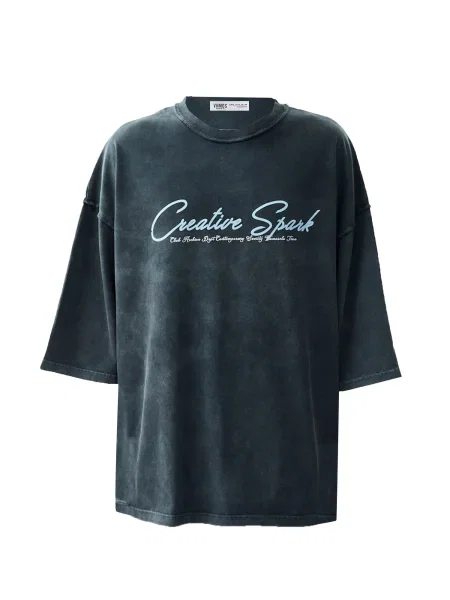 VAMOS CLO Tričko Fremont světlemodrá / černá bílá