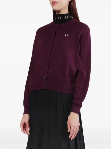 Cardigan Fred Perry cu broderie violet