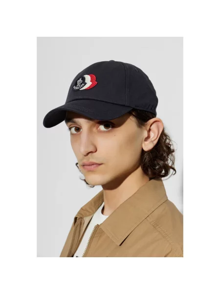 Czapka z daszkiem Moncler retro niebieska