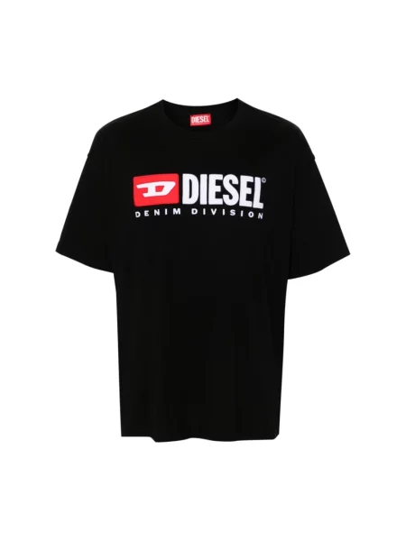 T-shirt z detalem z logo Diesel czarna