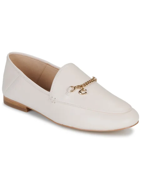 Pantofi loafer Coach din piele bej
