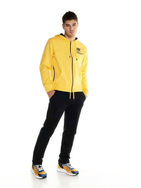 Bluza z kaptur na co dzień na siłownię żółta