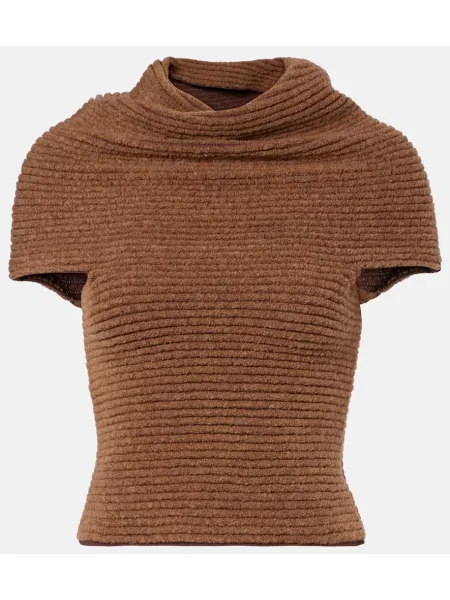 Top Magda Butrym tricotate drapat maro