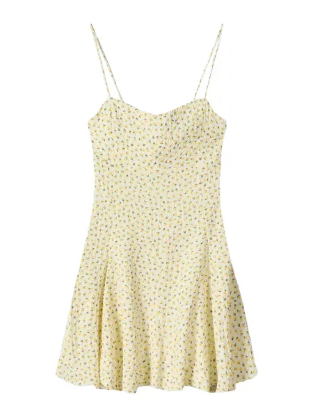 Bershka Poletna obleka / pastelno / oliva rumena