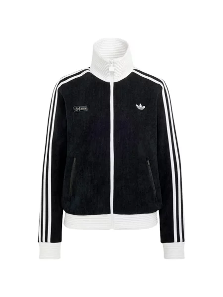 Top Adidas alergare cu autograf din fleece negru