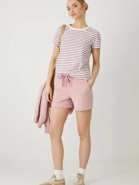 Teplákové šortky Medicine medium waist růžová