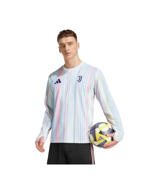 Długi rękaw koszulka przedmeczowa Juventus Turyn biała