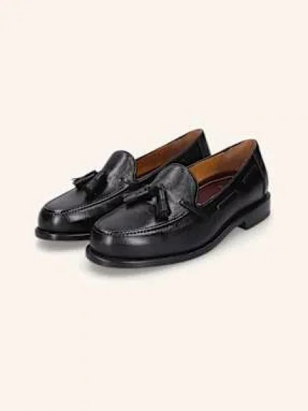 Heinrich Dinkelacker Loafersy Wien Plain Tassel Np schwarz czarne
