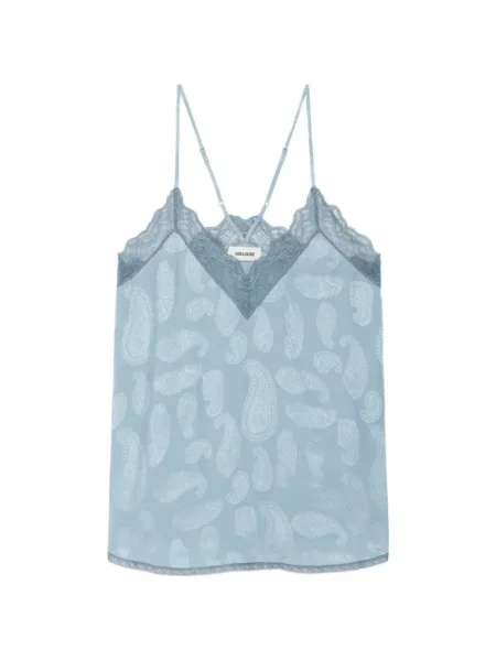 Top Zadig&voltaire cu imagine cu model paisley albastru