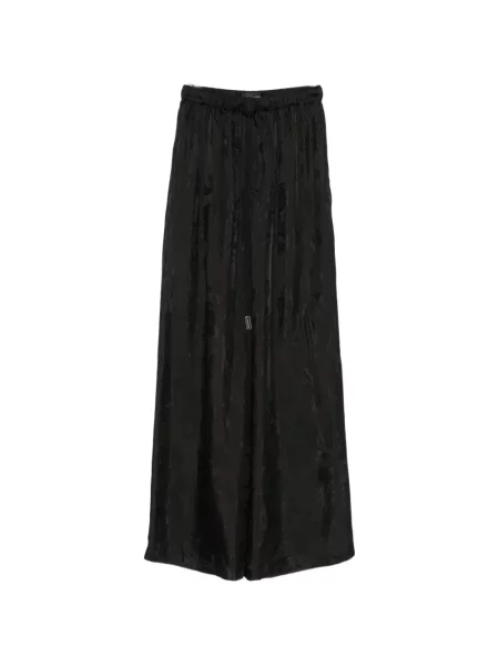 Pantaloni Ann Demeulemeester cu model paisley din jacard cu cordon negru
