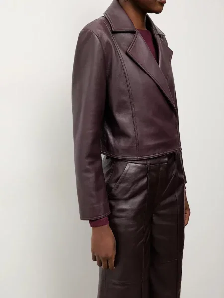 Кожаная куртка Answear.lab бордовая