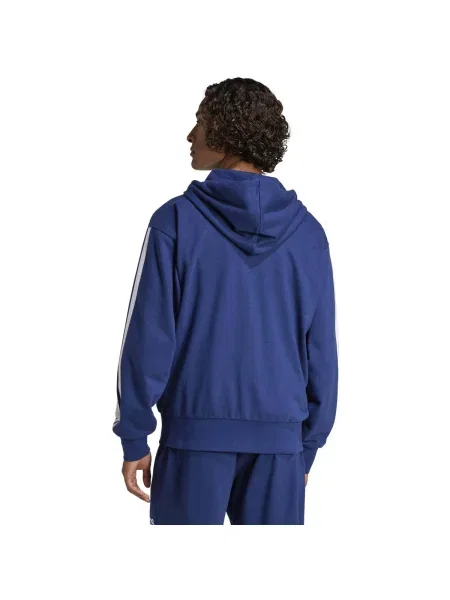 Geacă Adidas cu dungi din material terry albastru