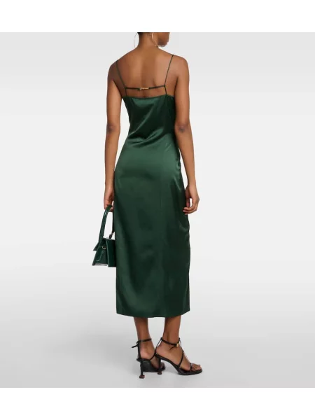 Rochie Jacquemus din satin de costum verde