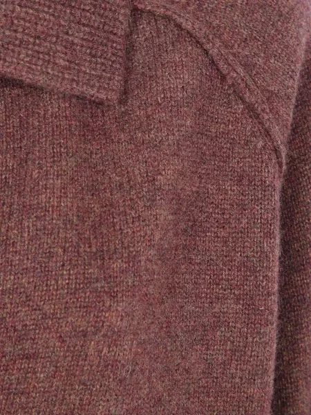 Gulerat tricou polo Kujten din cașmir maro
