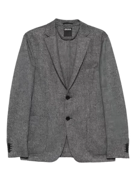 Sacou Zegna cu model herringbone gri