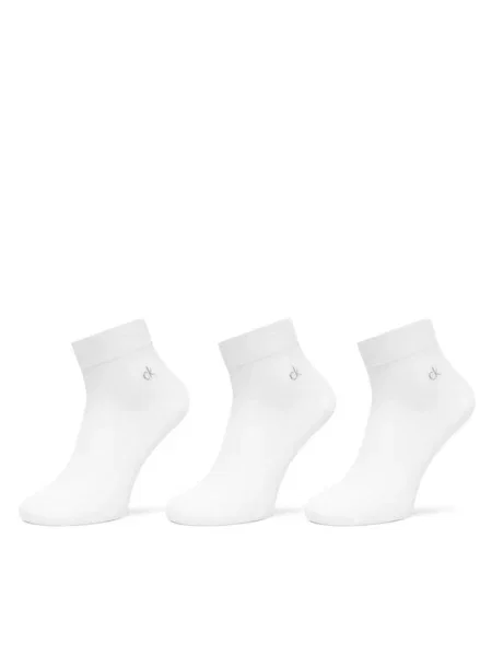 Calvin Klein Set de 3 perechi de șosete medii pentru bărbați alb