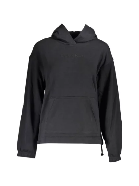 Hanorac cu glugă Calvin Klein cu broderie negru