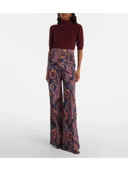Pantaloni Etro cu model paisley evazate