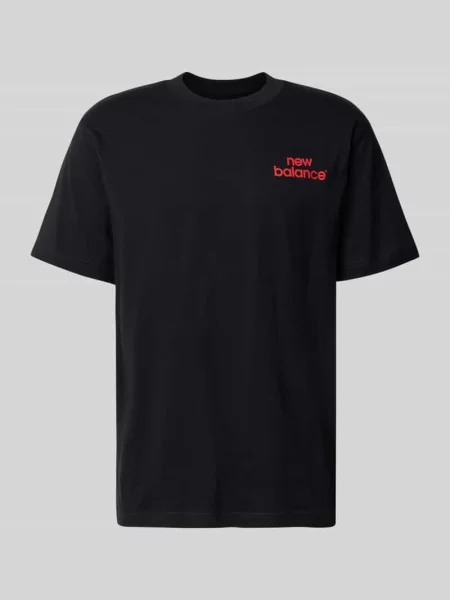 T-shirt o kroju regular fit z czystej bawełny model INTELLIGENT' New Balance czarna