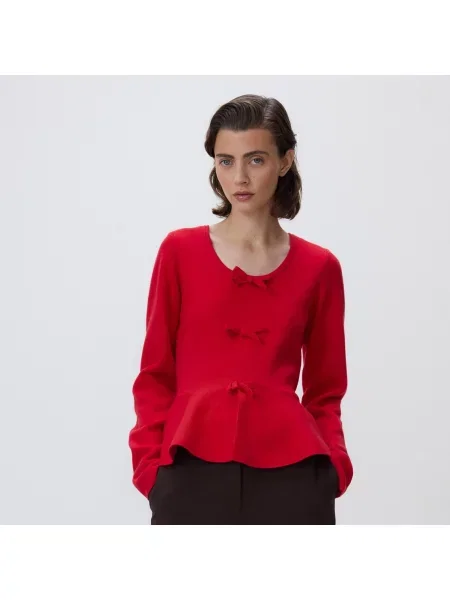 Reserved Svetr s mašlemi červená