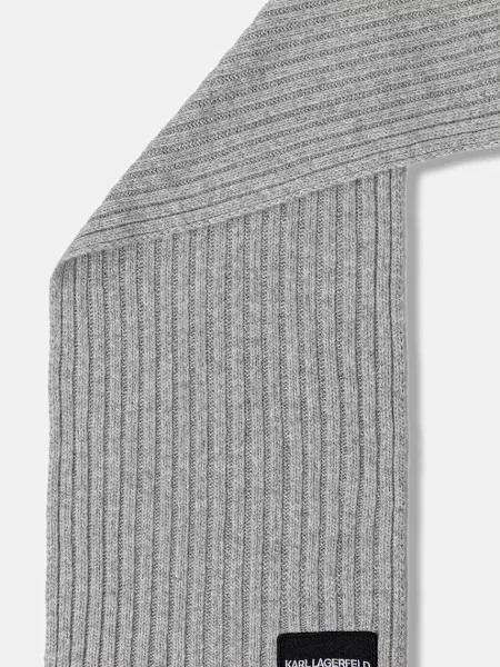 Шарф з домішкою вовни Karl Lagerfeld Jeans меланж сірий