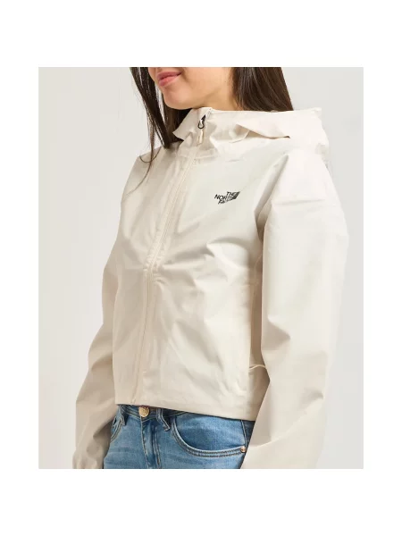 Kurtka o krótkim kroju z logo i zamkiem błyskawicznym The North Face biała
