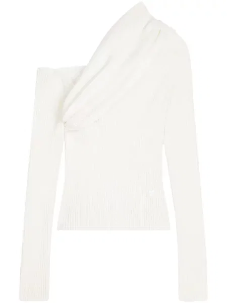 Pulover Courreges cu broderie alb