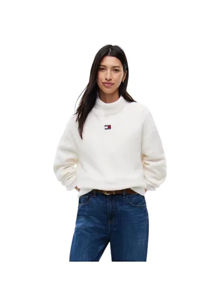 Tommy Jeans Sweter Badge biały
