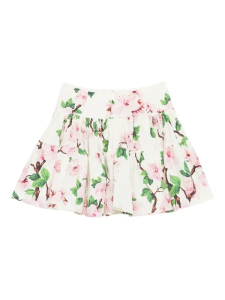 Fustă Oscar De La Renta cu model floral alb