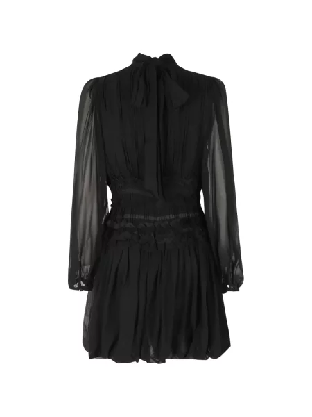 Rochie mini Ulla Johnson de mătase cu volane negru