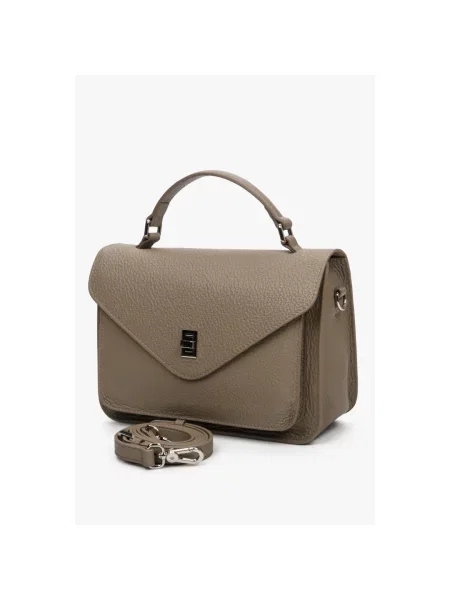 Сумка-портфель шкіряна темно-сіра Estro сірий