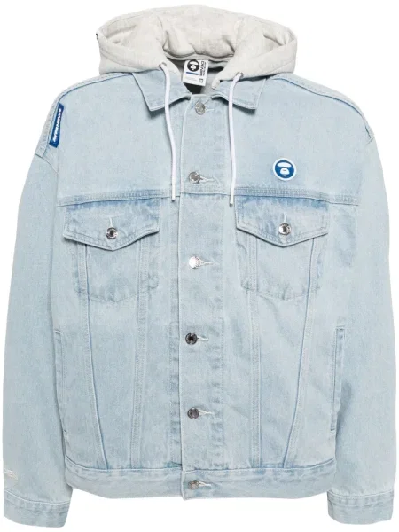 Geacă Aape By A Bathing Ape cu glugă albastru