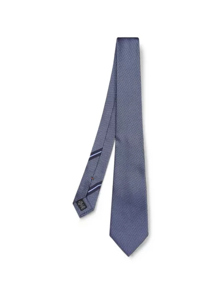 Cravată Zegna de mătase cu imprimeu geometric albastru