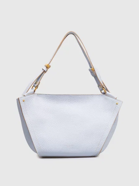 Шкіряна сумка-тоут Bloom Gianni Chiarini блакитна