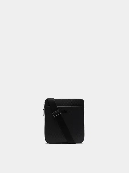 Кожаная сумка через плечо Lacoste черная