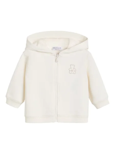 Bluza z kapturem dziecięca Brunello Cucinelli biała