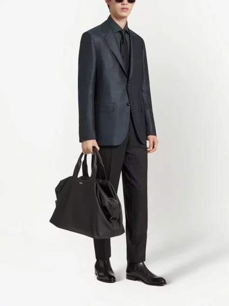 Vilnonės kelnės Zegna juoda