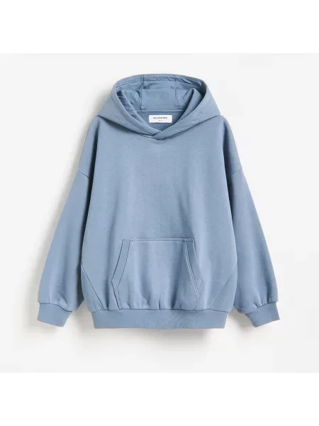 Reserved Mikina oversized s potiskem tmavomodrá