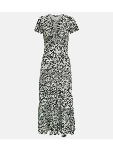 Rochie maxi Proenza Schouler cu imagine cu model zebră negru